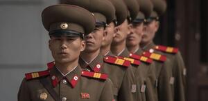 Soldados de Corea del Norte en formación Soldados de Corea del Norte en formación