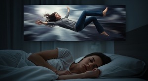 joven soñando con que se cae al vacío