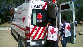 Ambulancia de la Cruz Roja, donde se traslada a heridos de accidente.