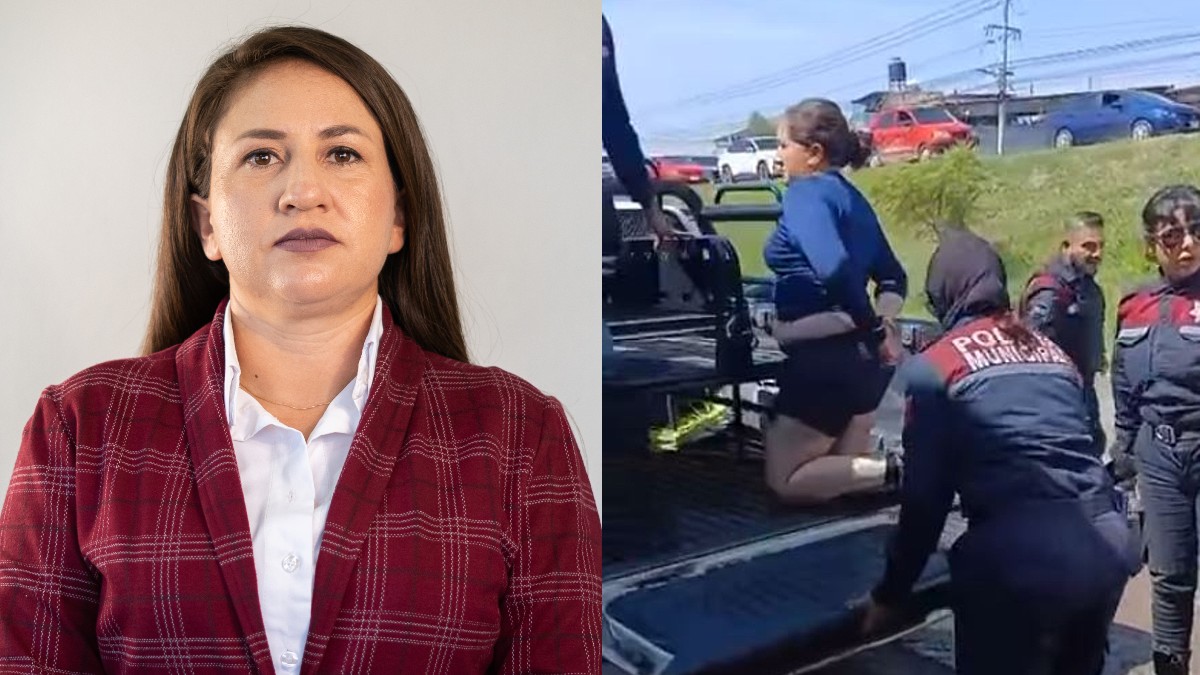 Imágenes de la regidora de Juanacatlán, Nayeli Márquez Meza durante su detención en El Salto Imágenes de la regidora de Juanacatlán, Nayeli Márquez Meza durante su detención en El Salto