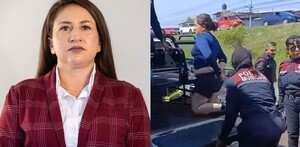 Imágenes de la regidora de Juanacatlán, Nayeli Márquez Meza durante su detención en El Salto