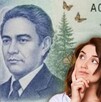 Mujer pensando si existe el billete de 2 mil pesos. Mujer pensando si existe el billete de 2 mil pesos.