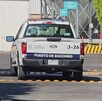 Patrulla de la Fiscalía de Jalisco del área del puesto de socorros entrando a la fábrica donde murió el trabajador Patrulla de la Fiscalía de Jalisco del área del puesto de socorros entrando a la fábrica donde murió el trabajador