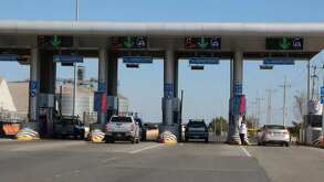 Caseta sin cobro hacia el Aeropuerto de Monterrey.