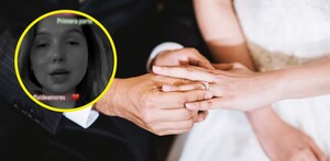 En la imagen se pueden ver las manos de un hombre poniendo el anillo de bodas a su prome