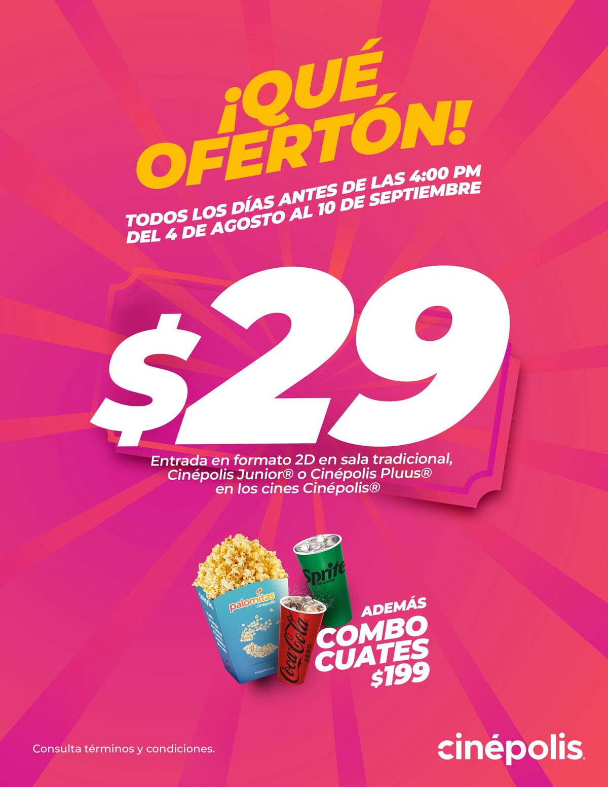 Cinépolis lanza increíble promoción de funciones a 29 pesos Cinépolis lanza increíble promoción de funciones a 29 pesos