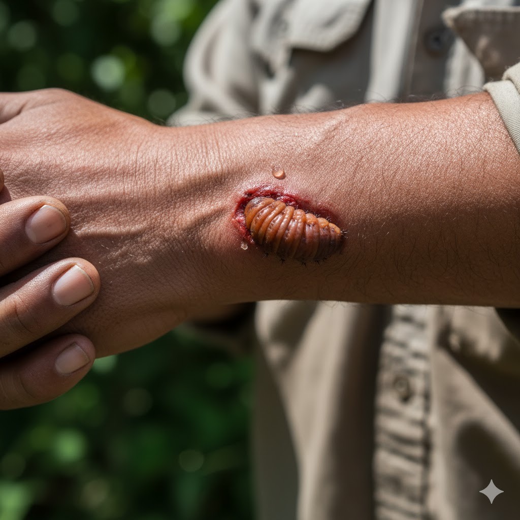 Un hombre con un gusano en el brazo puede representar que no está conforme consigo mismo o algún aspecto de su vida Un hombre con un gusano en el brazo puede representar que no está conforme consigo mismo o algún aspecto de su vida