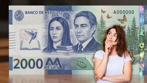 Mujer pensando si existe el billete de 2 mil pesos.