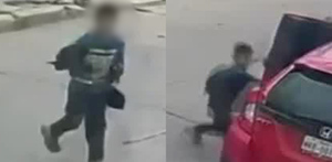 Un video captado por una cámara de seguridad muestra el momento en que el padre manda al menor a recoger las llaves del vehículo.