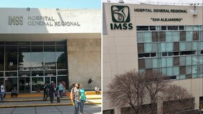 Aspectos del hospital IMSS de San Alejandro en Puebla antes y después de su remodelación.