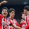 Richard Ledezma y Bryan González en festejo de gol, durante el partido correspondiente a la jornada 13 del torneo Apertura 2025. Richard Ledezma y Bryan González en festejo de gol, durante el partido correspondiente a la jornada 13 del torneo Apertura 2025.