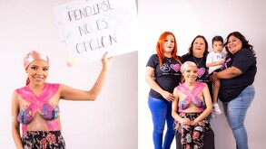 Alondra Duarte y su familia en una sesión de fotos