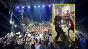 Jovencitas peleando tras el baile de Puro Folklor en la Candelaria