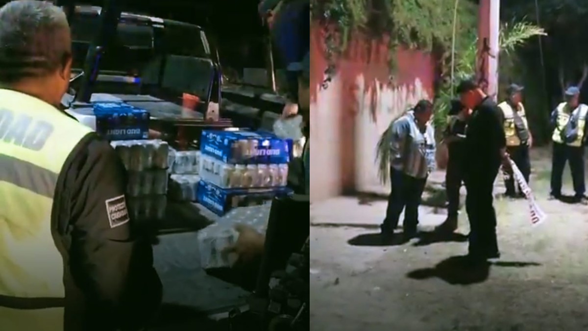 Cerveza en una patrulla. Autoridades verificando edades de los presentes en una quinta. Cerveza en una patrulla. Autoridades verificando edades de los presentes en una quinta.
