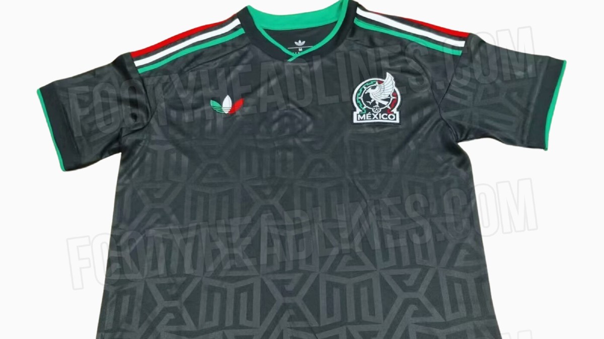 Una base en color negro y detalles en verde, blanco y rojo conforman el tercer uniforme de México para el Mundial 2026. Una base en color negro y detalles en verde, blanco y rojo conforman el tercer uniforme de México para el Mundial 2026.
