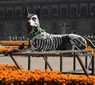 La ofrenda en Zócalo de Ciudad de México está llena de flores y figuras emblemáticas mexicanas La ofrenda en Zócalo de Ciudad de México está llena de flores y figuras emblemáticas mexicanas