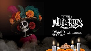 Cartel negro promocionando el 