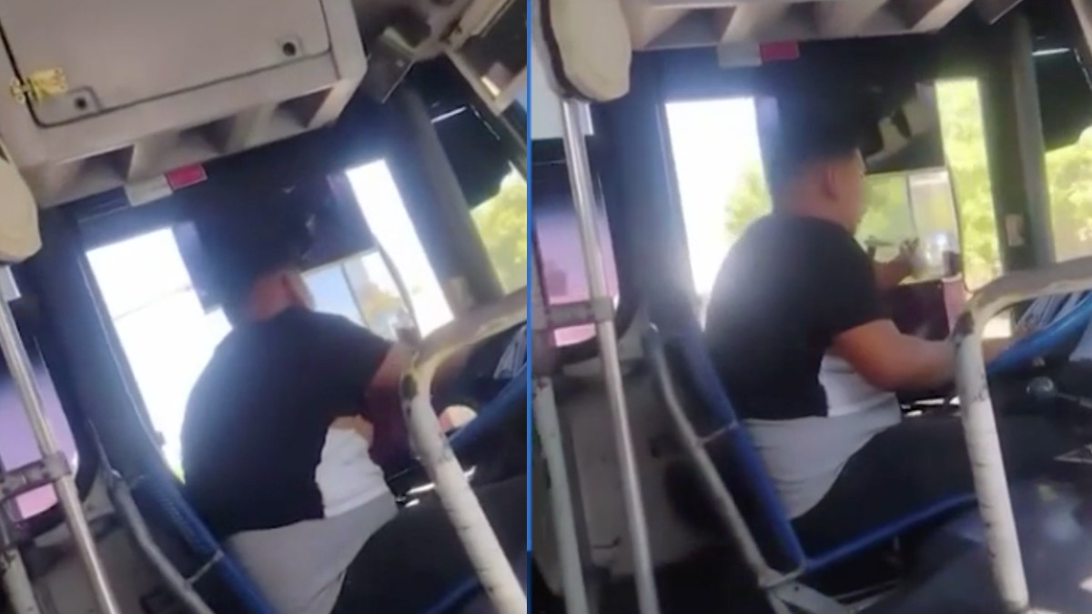 Chofer de Ruta Dorada de Torreón captado mientras manejaba y utilizaba su teléfono.