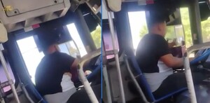 Chofer de Ruta Dorada de Torreón captado mientras manejaba y utilizaba su teléfono.