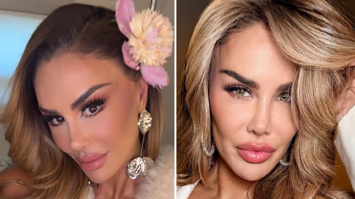 En la imagen se puede ver a Ninel Conde antes de cambiarse el color de ojos y después de hacerlo.