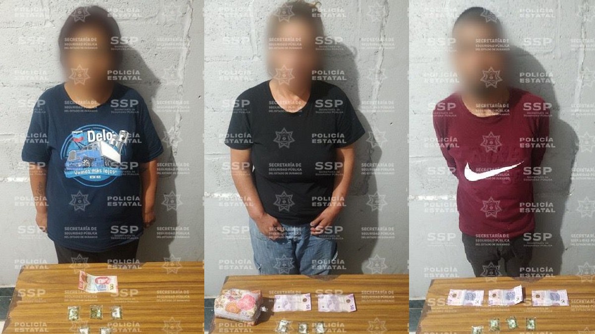 Tres personas detenidas con billetes y varias sustancias de droga