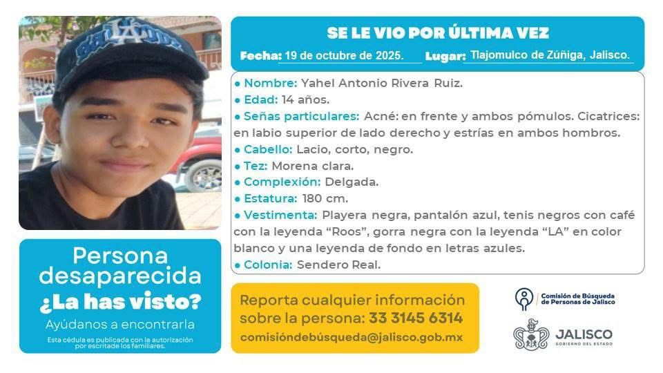 Yael Antonio menor de edad desaparecido en Tlajomulco de Zúñiga, Jalisco. Yael Antonio menor de edad desaparecido en Tlajomulco de Zúñiga, Jalisco.