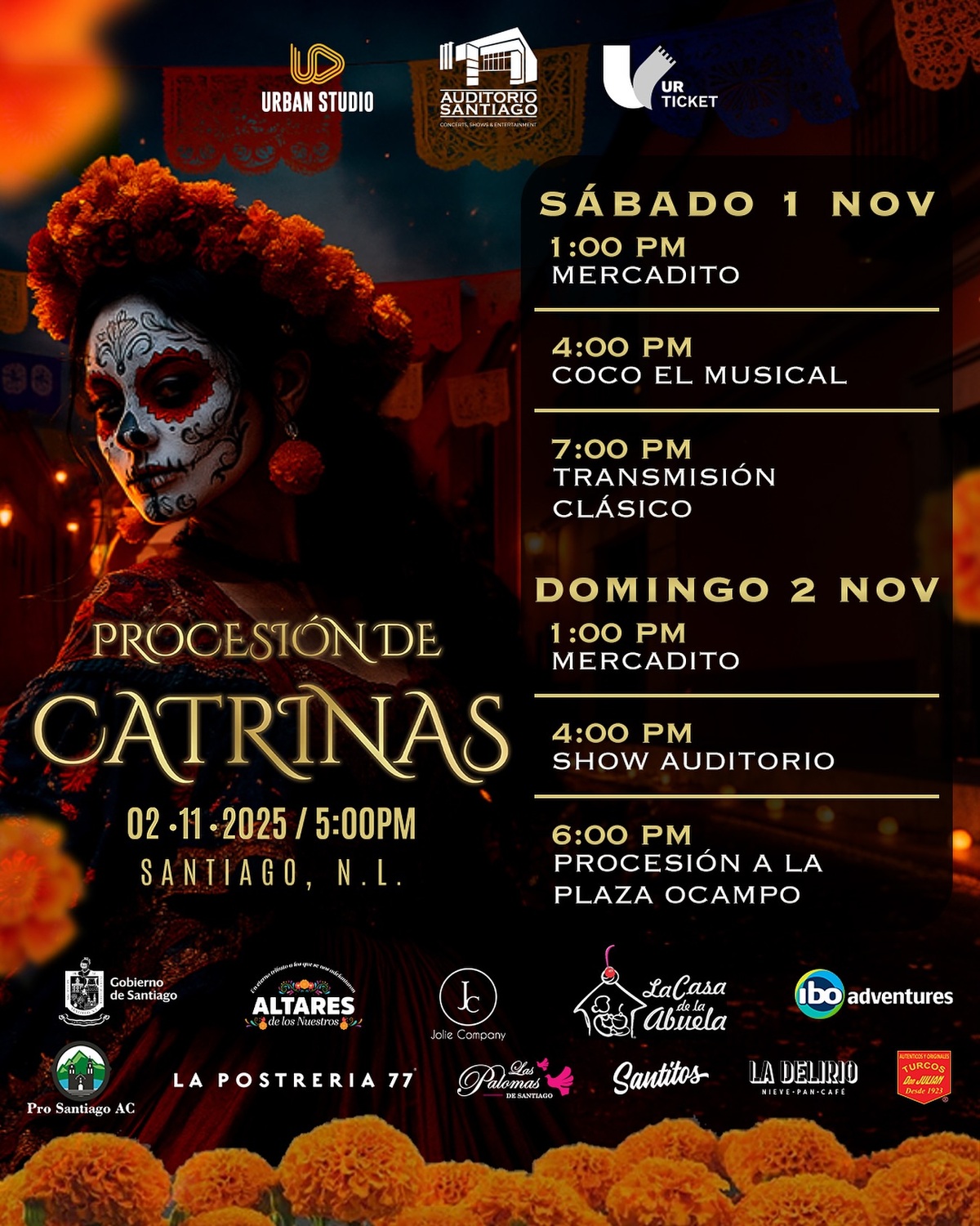 Invitación procesión de catrinas en Santiago, Nuevo León Invitación procesión de catrinas en Santiago, Nuevo León
