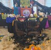 Altar de muertos consumido por las llamas de un incendio en una escuela de Torreón Altar de muertos consumido por las llamas de un incendio en una escuela de Torreón