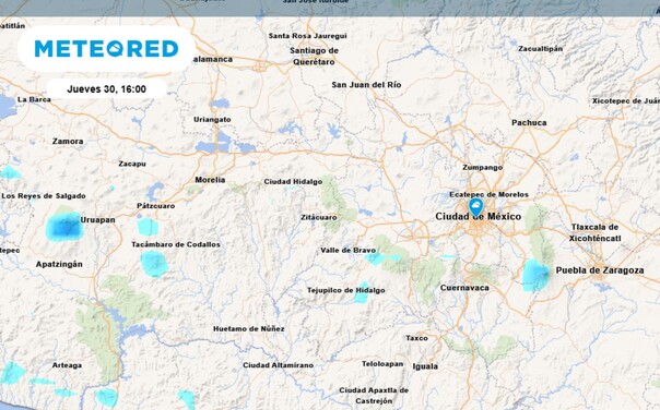 Mapa satelital de las condiciones climatológicas de la Ciudad de México para el jueves 30 de octubre del 2025. Mapa satelital de las condiciones climatológicas de la Ciudad de México para el jueves 30 de octubre del 2025.