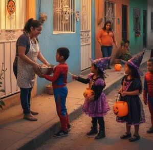 En Halloween los niños piden dulces en casas cercanas a donde viven o en tiendas.
