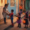 En Halloween los niños piden dulces en casas cercanas a donde viven o en tiendas. En Halloween los niños piden dulces en casas cercanas a donde viven o en tiendas.