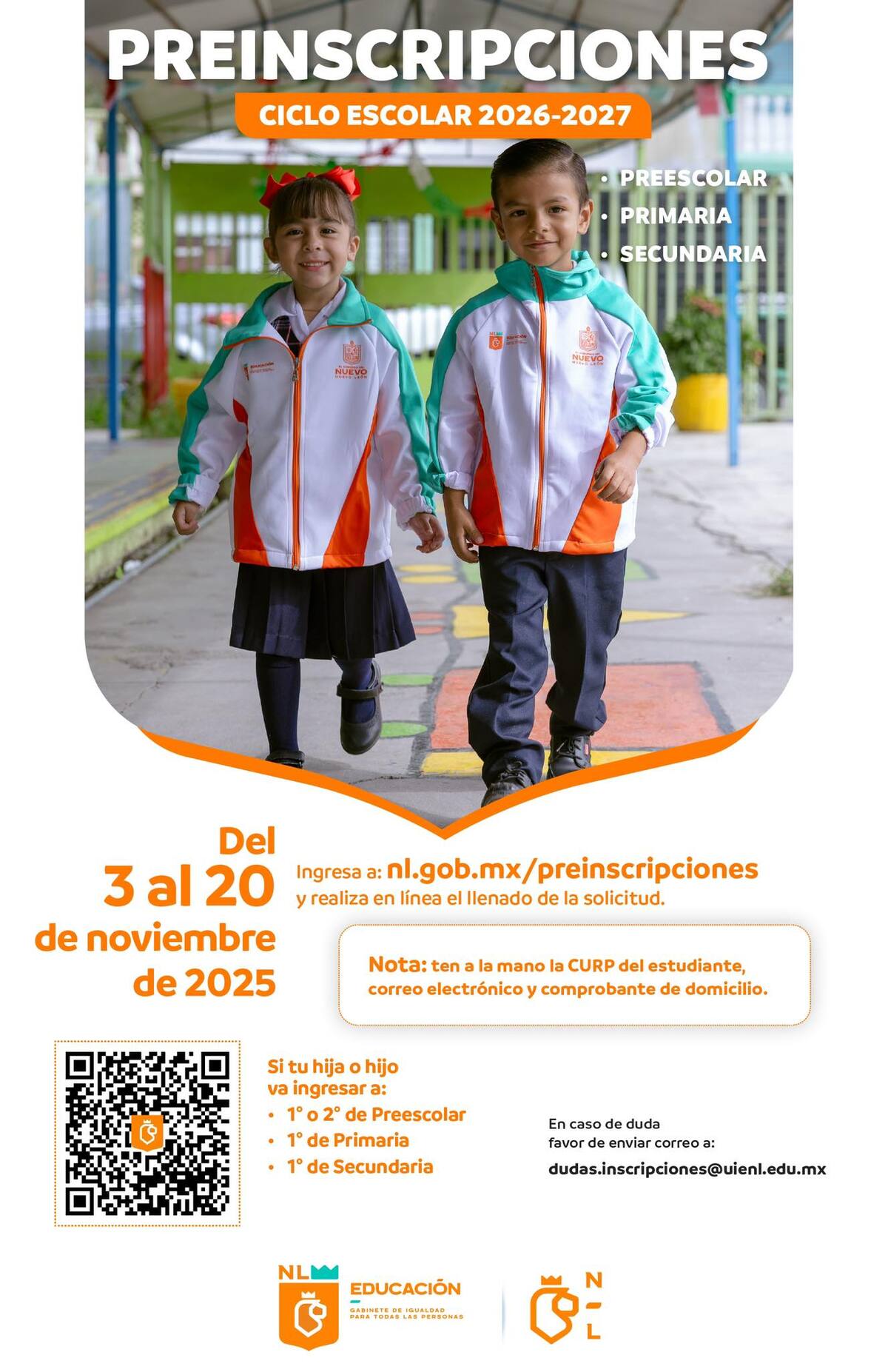 Convocatoria y de preinscripciones en Nuevo León ciclo escolar 2026-2027 Convocatoria y de preinscripciones en Nuevo León ciclo escolar 2026-2027