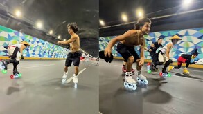 Tiktoker canadiense Alexei Morita patinando con amigos en túnel de la Loma Larga