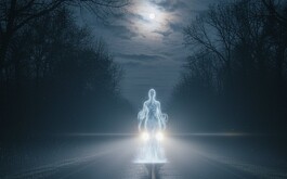 Espíritu vagando por una carretera generado con Gemini IA