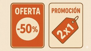 Oferta y promoción representados con un signo de porcentaje
