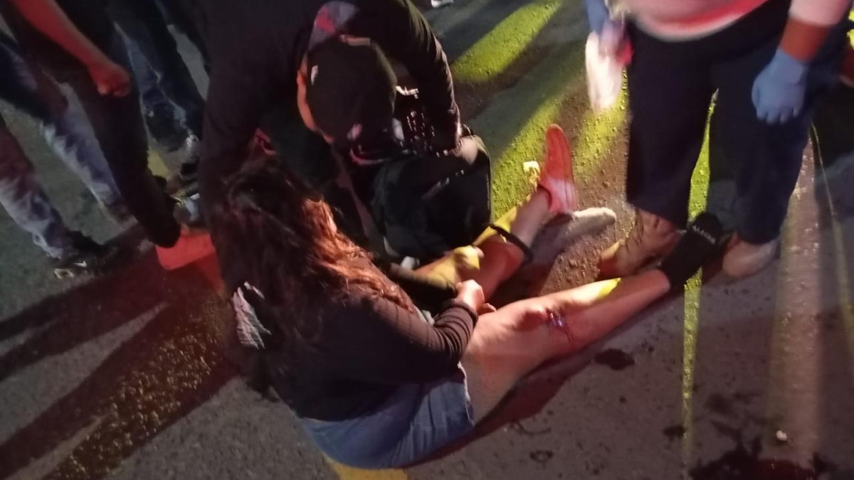 una mujer lesionada tras accidentarse en la rodada del terror en veracruz