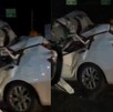 Un auto quedó totalmente prensado al impactarse contra un tráiler en la carretera León-Silao.