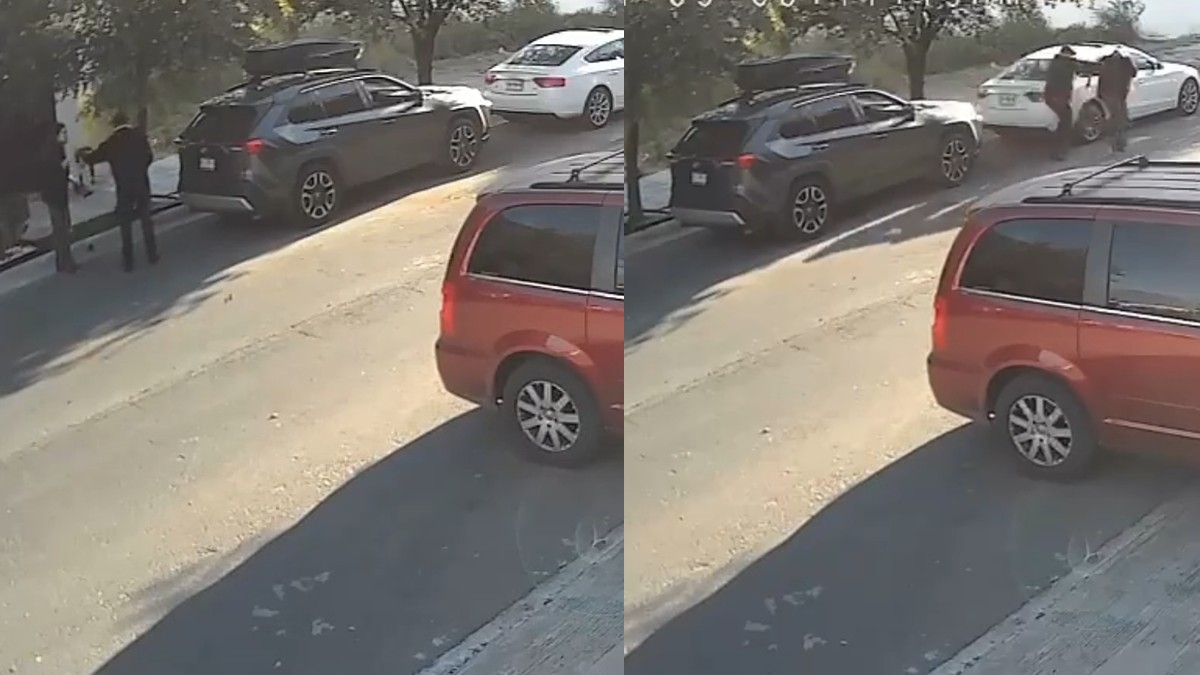 Video de mujer agredida por pareja en Cumbres Mediterráneo en Monterrey