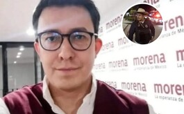 Alberto Tejada con chaleco de Morena Jalisco