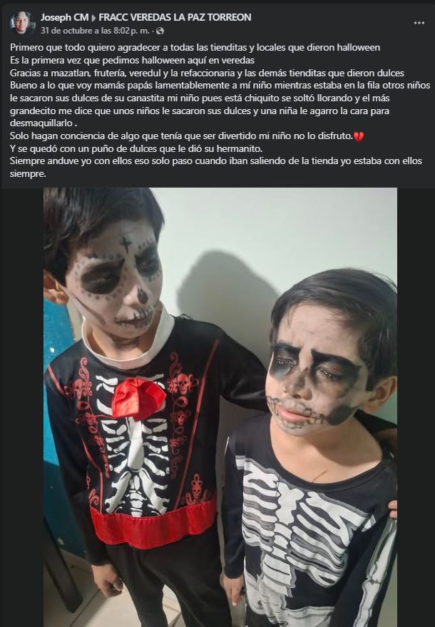 Publicación de padre de familia en grupo de Facebook.