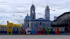 Letras del municipio de Huixcolotla, en Puebla.