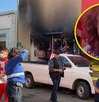 Tienda incendiada, elementos de seguiridad acordonando el lugar, además aparece una mujer que asegura ser ex eplenada del lugar.