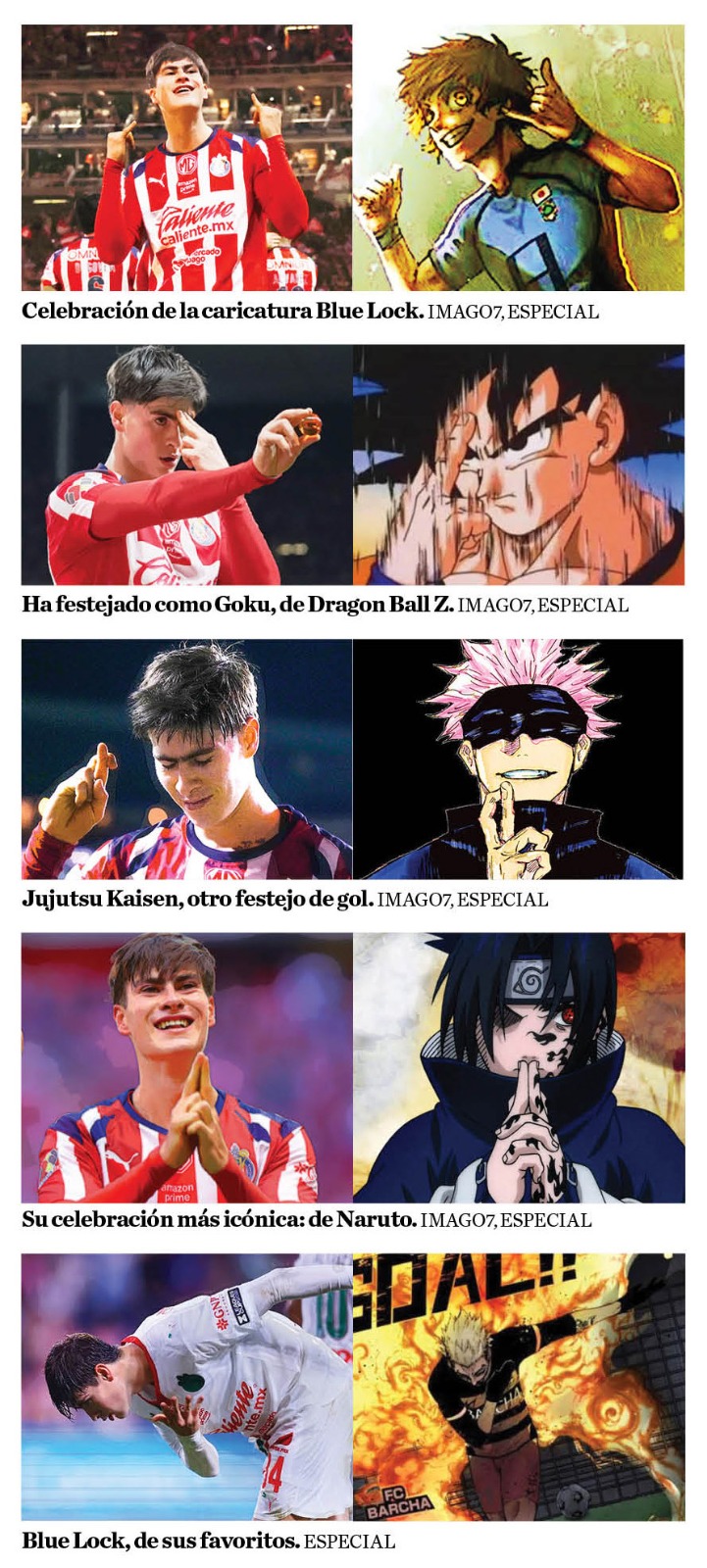 Armando González ha referenciado a distintos animes con sus festejos en la Liga MX.