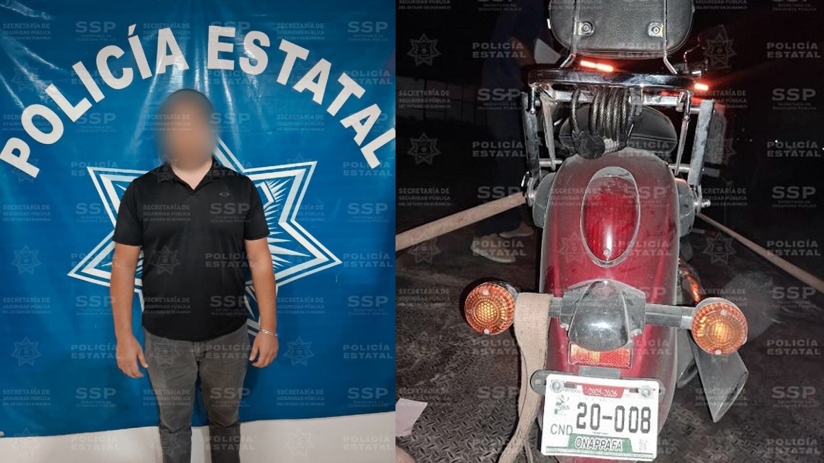 El hombre detenido en Operativo Dragón y la motocicleta con placas sobrepuestas