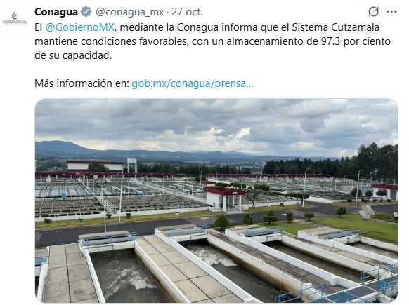 Publicación de los niveles del Sistema Cutzamala