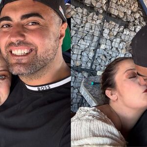 Diana Golden junto a su nueva pareja, abrazados y dandose un beso en la boca.