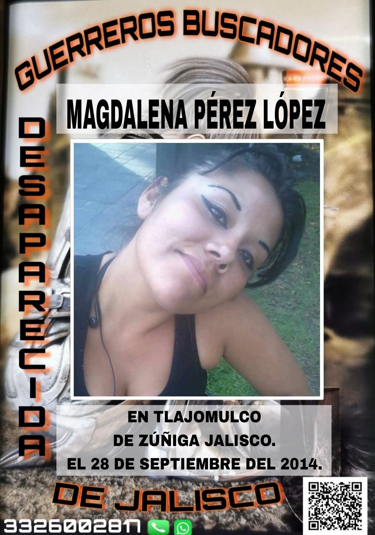 Ficha de búsqueda de Magdalena Pérez con sus datos y del colectivo buscador