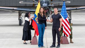 presidente de Noboa junto a la Secretara de Seguridad en Estados Unidos