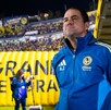 André Jardine en su zona técnica previo a un partido del América en Liga MX.