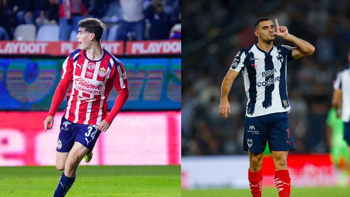 Armando González, jugador de Chivas y Germán Berterame, goleador de los Rayados del Monterrey.